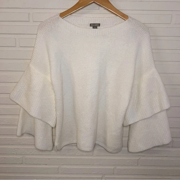 Falls Creek White Layered Wide Sleeve Sweater, Women’s Size Small - Picture 1 of 7